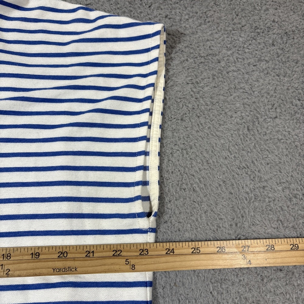 J.CREW Sz XL Striped Mini Dress Blue White V Neck Cap Sleeve Nautical Pullover - Picture 6 of 8